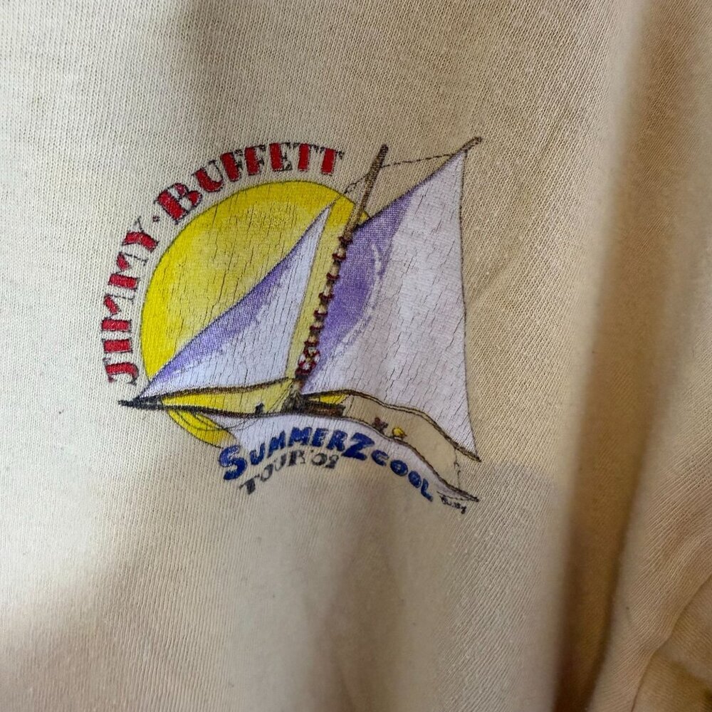 Jimmy Buffett Summerzcool Tour Yellow Graphic T-Shirt L Gildan Heavy Cotton 2009 - Picture 4 of 8